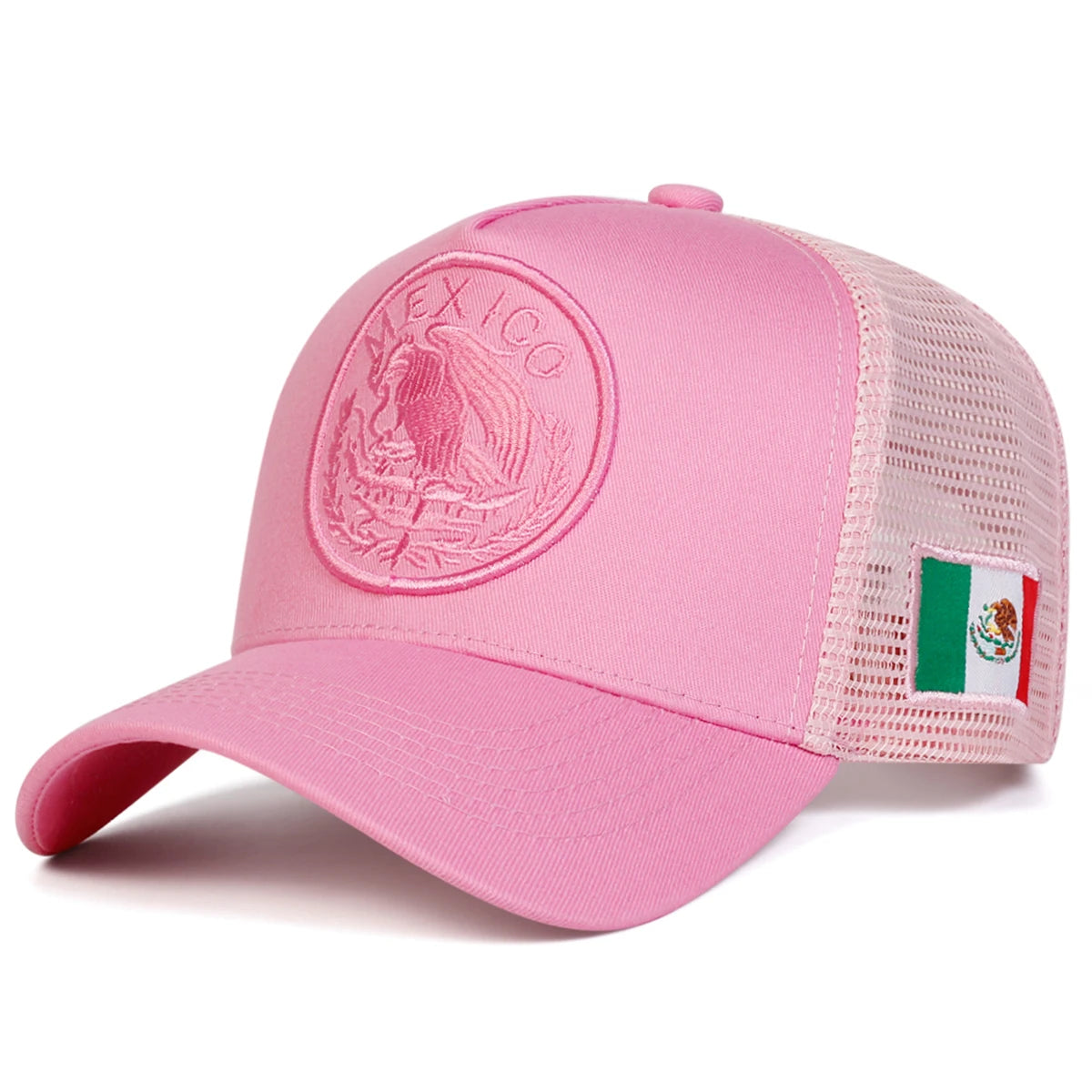 Unisex Mexican Flag Embroidery Baseball Net Caps Spring Summer Outdoor Adjustable Casual Hats Dad Hat Sunscreen Hat