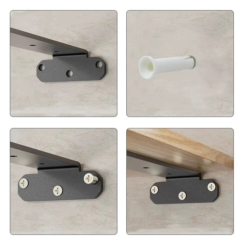 Bearing Capacity 200kg Suspended Tripod Brackets Wall Shelf Support Hidden Wall Fixed Partition Storage Rack Shelves