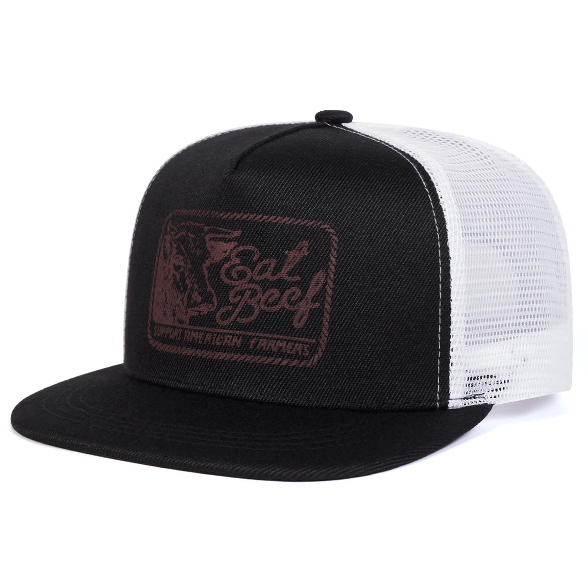 Unisex EAT BEEF Letter Embroidery Hip-hop Net Hats Spring Summer Outdoor Adjustable Casual Baseball Caps Sunscreen Hat Cap