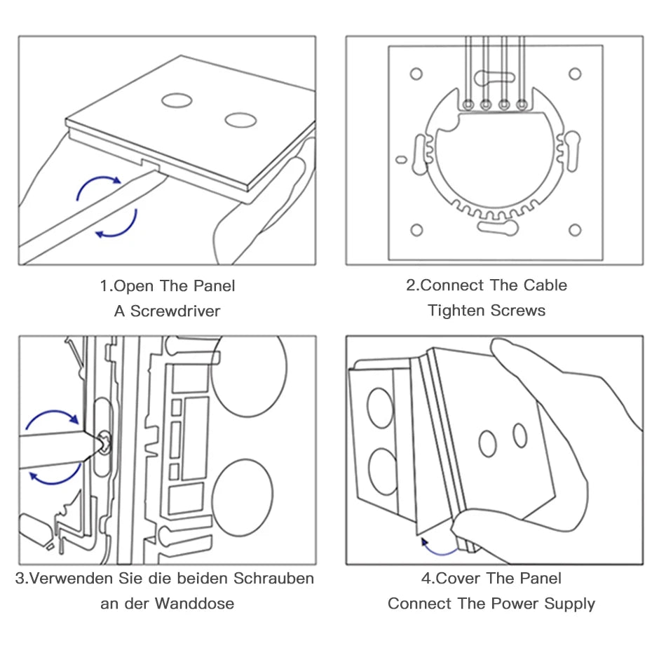 Bseed EU Zigbee Touch Switch 1/2/3Gang 2Way Smart Light Switch Wall Socket USB Type-C Charge Port Tuya Google Home Alexa Control