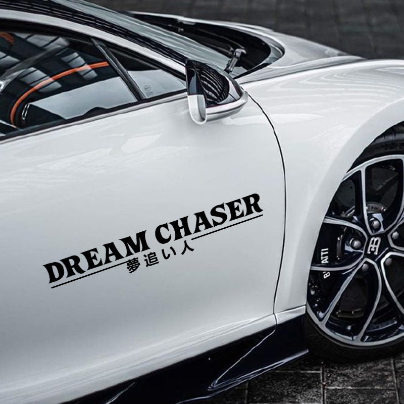 DREAM CHASER Car Rear Windshield Stickers Reflective Auto Door JDM Vinyl Decals Waterproof Sunscreen Windscreen Decoration
