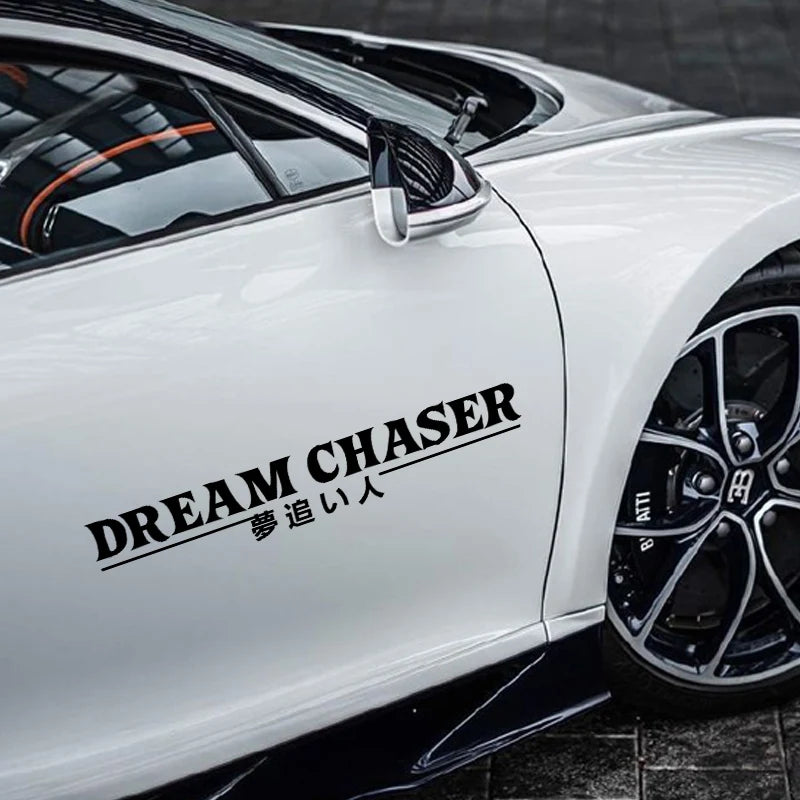 DREAM CHASER Car Rear Windshield Stickers Reflective Auto Door JDM Vinyl Decals Waterproof Sunscreen Windscreen Decoration