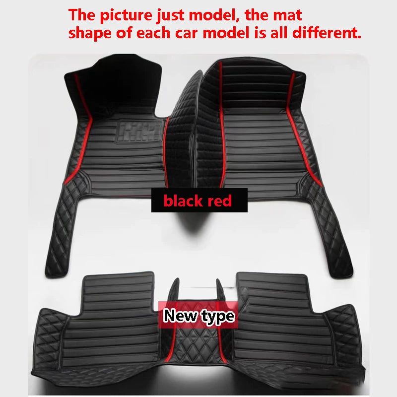 Car Floor Mats For Peugeot 206CC 206 CC T16 2000~2008 Leather Mat Carpets Rugs Protective Pad Set Interior Parts Car Accessories