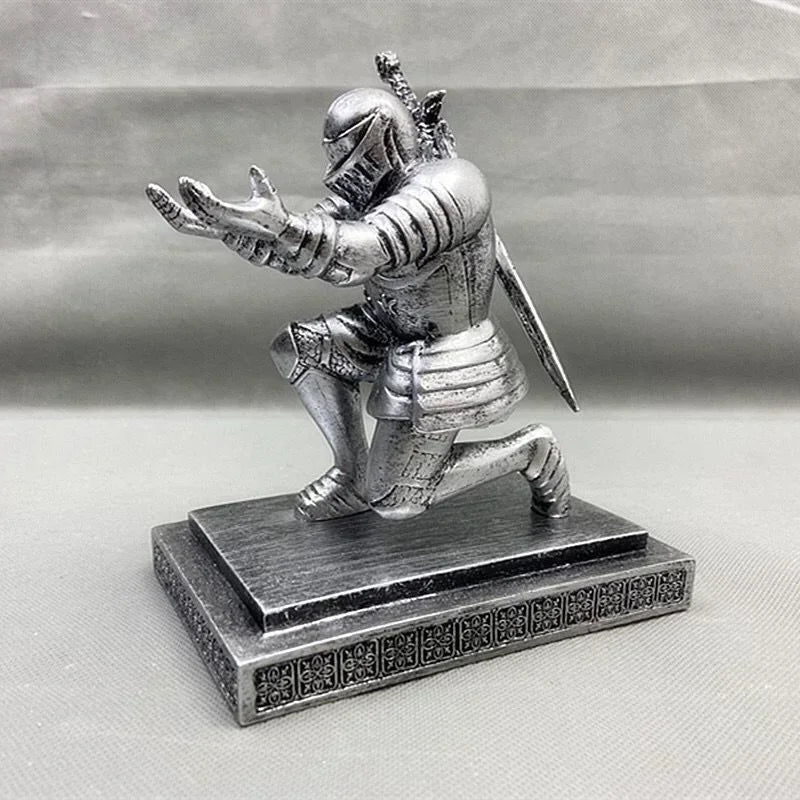 Knight Steel Warrior Holder for Office Creative Apple Watch Stand for Office Resin Decor Figurine Accessories Gift