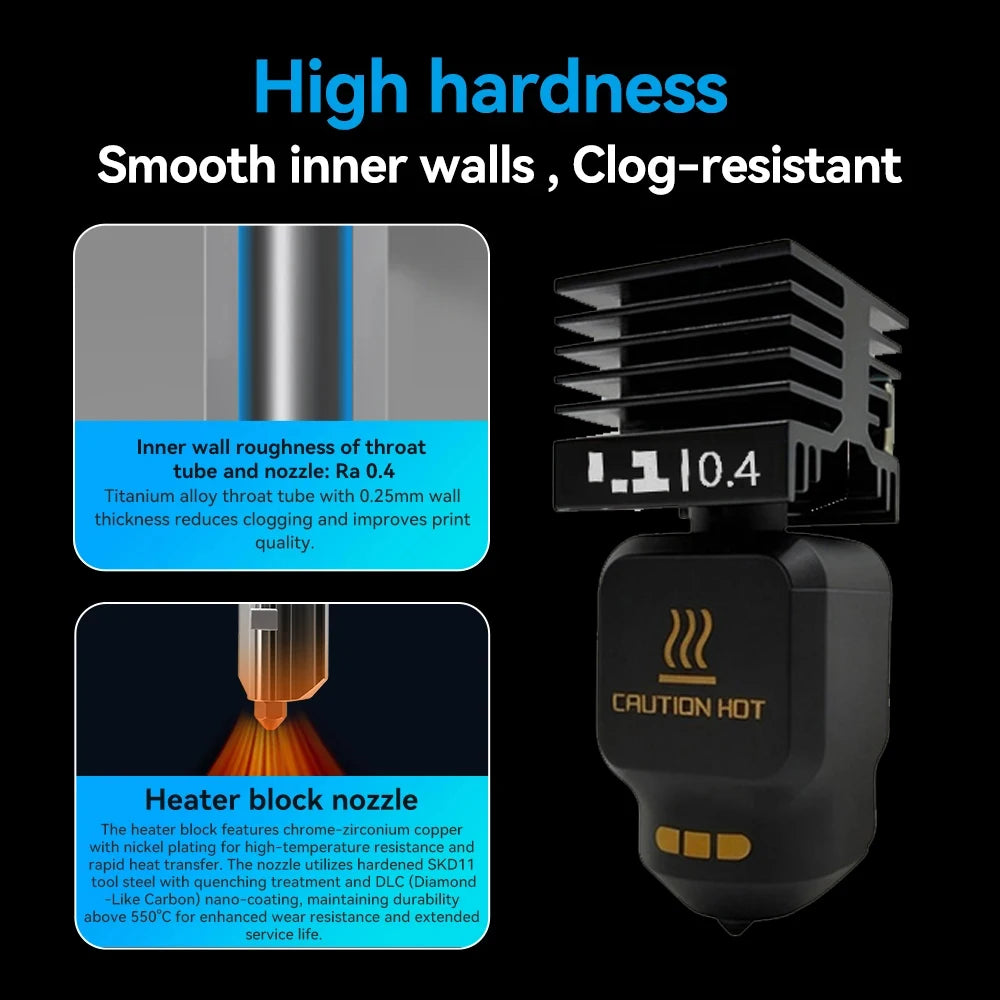 Upgrade P2S Hotend For Bambu Lab P2S H2D H2C H2S Standard Flow Hotend High Quality Fast Precise Printing nozzle 0.2 0.4 0.6 0.8