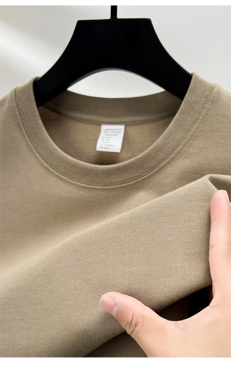 Summer  100% Pure Cotton Men's Short Sleeve Round Neck Fashionable Style Half Sleeved Top Breathable T Shirt Short Sleeve