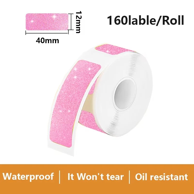 1Roll P12 P15 Thermal Label Sticker 12mm*40mm tape Compatible D30 Q30 Marklife P11 P50 L12 DELI Q2 Labeller