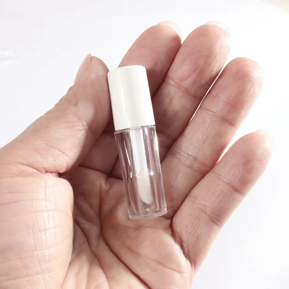 1Pc Plastic Lip Gloss Tube Small Lipstick Tube Leakproof Inner Sample Cosmetic Container Circular Transparent Simple Lipstick