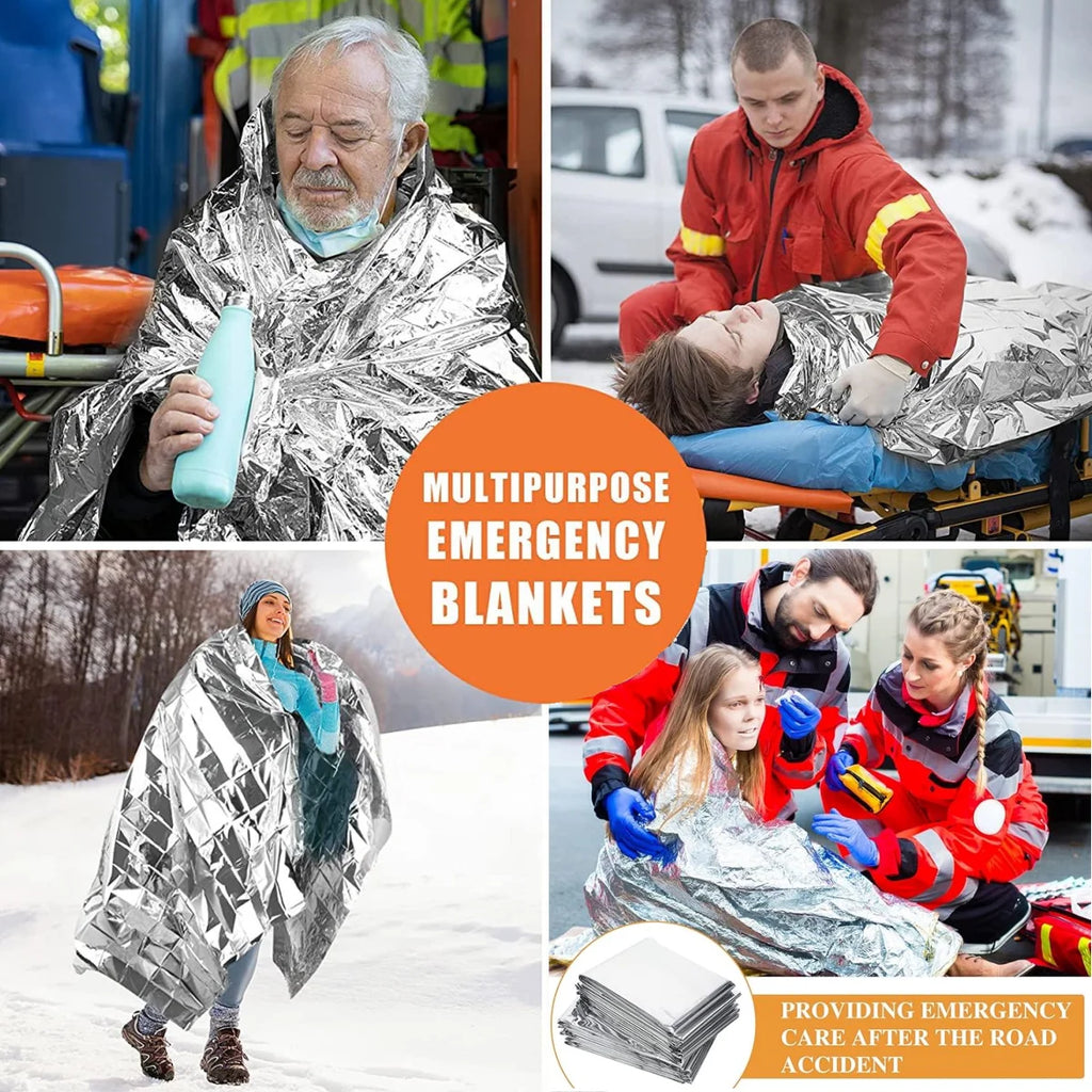 EW Portable Small Outdoor Camping Supplies First Aid Blanket Emergency Survival Blanket Insulation Blanket Sunscreen Blanket
