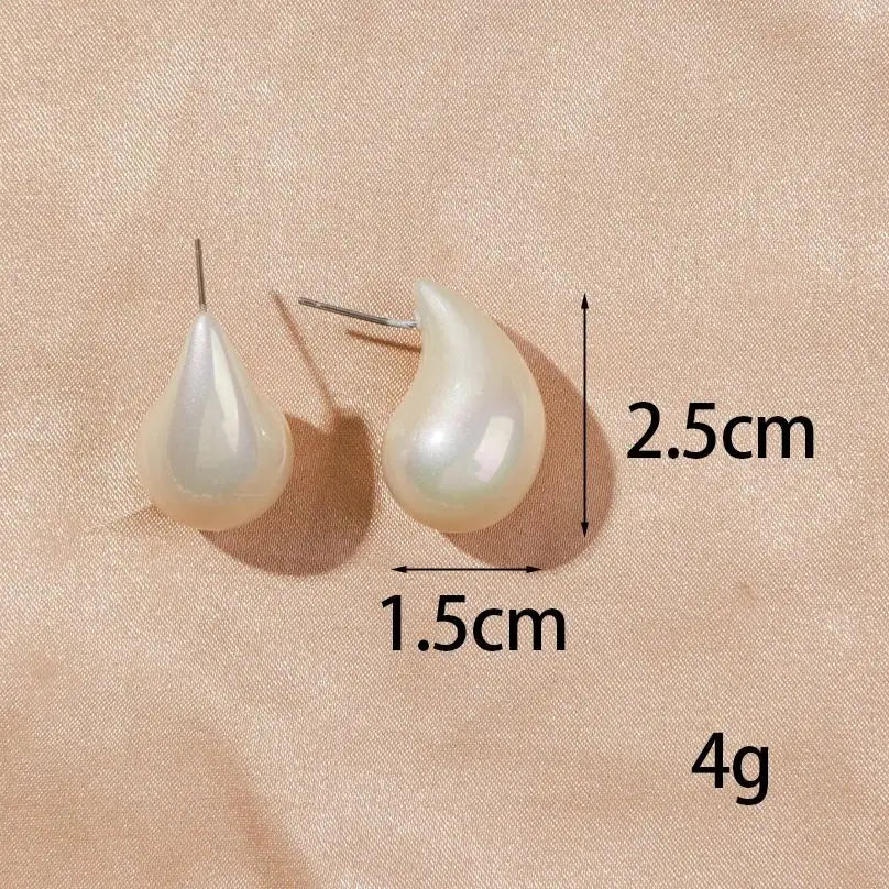 Trendy Acrylic Imitation Pearl Chunky  Dupes Waterdrop Earrings for Women Teardrop Dome Earrings 2024 Luxury Jewelry Gifts