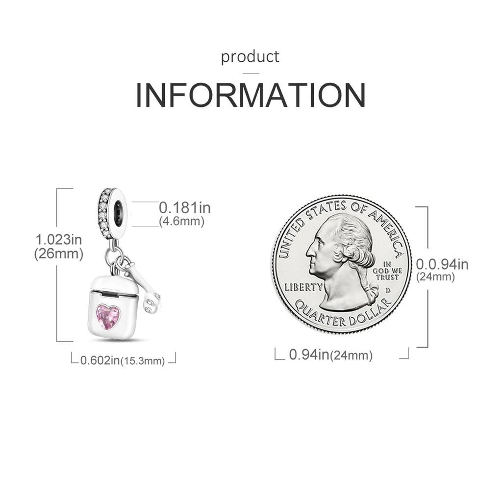 925 Silver Lipstick High Heels Charms For Lady Pendant Fit Original Bracelet DIY Ornament
