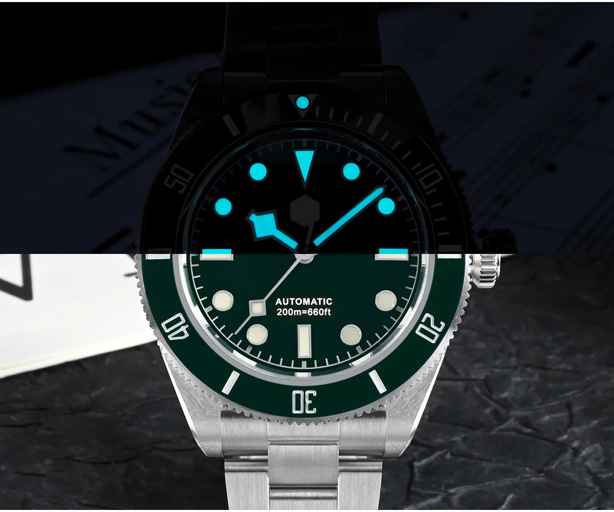 San Martin 40mm Vintage Diver Luxury Men Wristwatch Brand Classic BB58 PT5000 Automatic Mechanical Watches Sapphire 20Bar SN0008