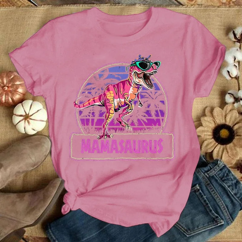 Mother'S Day Mamasaurus Dinosaur T-Shirt Men Women Fashion Harajuku T Shirt Summer Cool Short Sleeve Hip Hop Top Tee