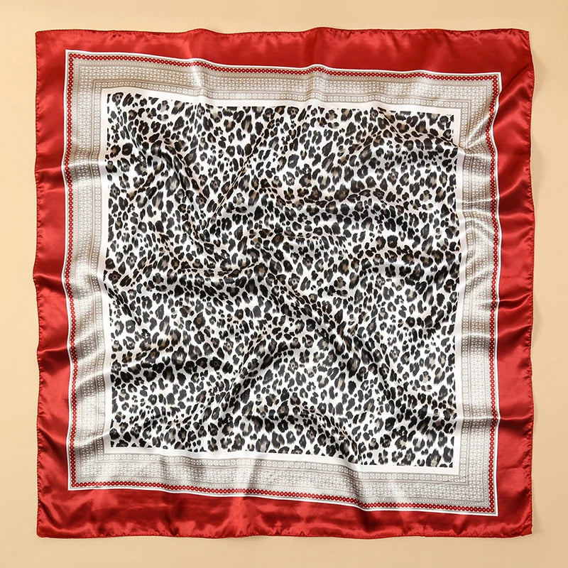 90x90CM Square Scarf New Luxury Design Popular Silk Style The Four Seasons Scarves Women Sunscreen Beach Kerchief Hijab