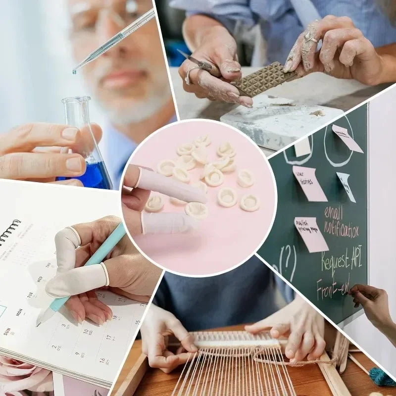 White Disposable Finger Cots Gloves Dust-proof Anti Slip Multi-purpose Durable Finger Cots Fingertip Cleaning Tools