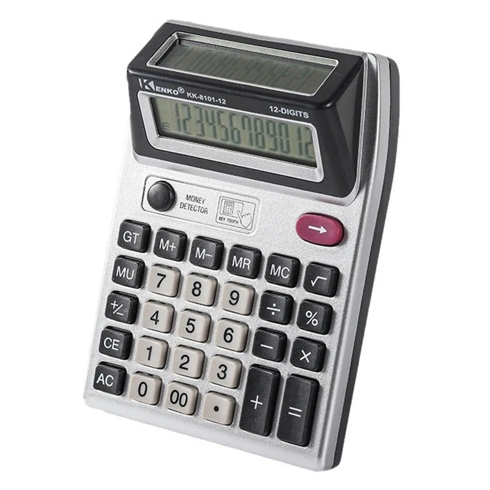 Dual Screen 12 Digits Calculator Multifunctional Battery Powered Mechanical Calculator Efficient Calculation Easy To Use