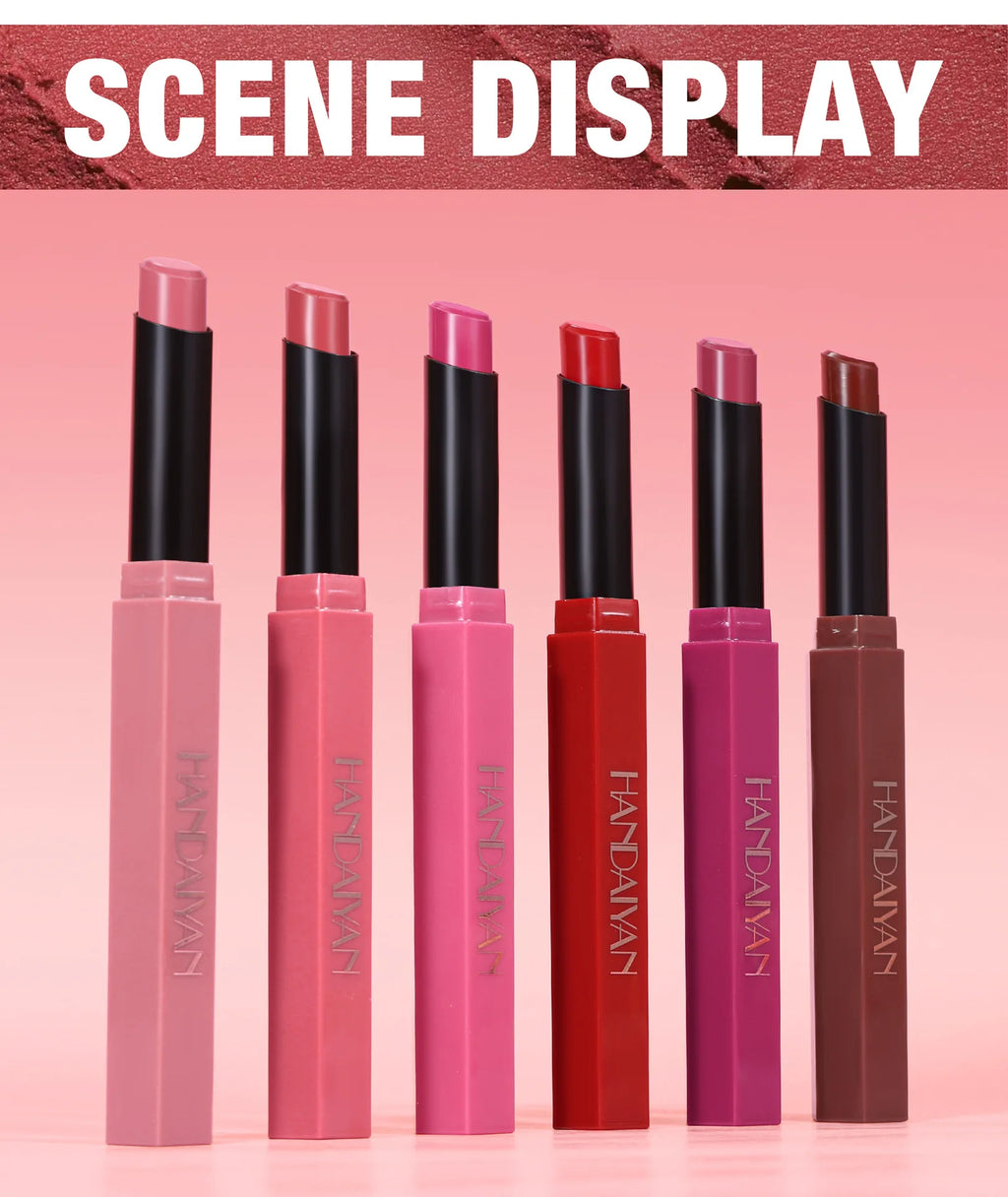Women's Velvet Matte Lipstick Long-Lasting Non-Stick Cup Waterproof Nude Deep Red Lipstick Makeup 6 Colors Sexy Red Lip Gloss