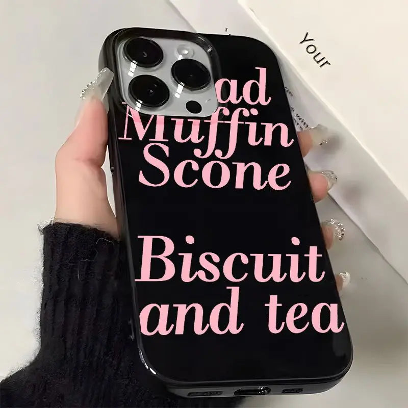 New Simple Pink English Pattern Phone Case For iPhone 16 15 11 13 14 12ProMax XR XS 78Plus MINI Shockproof Silica Gel Phone Case