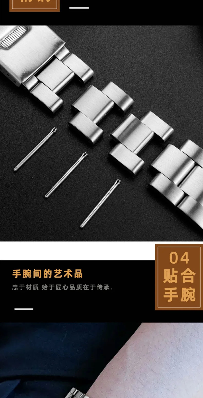For Seiko No.5 Solid Stainless Steel Band 20mm 22mm Men's Sports Strap SKX007 SKX009 SRPD63K1 SKX175 Jubilee Curved End Bracelet