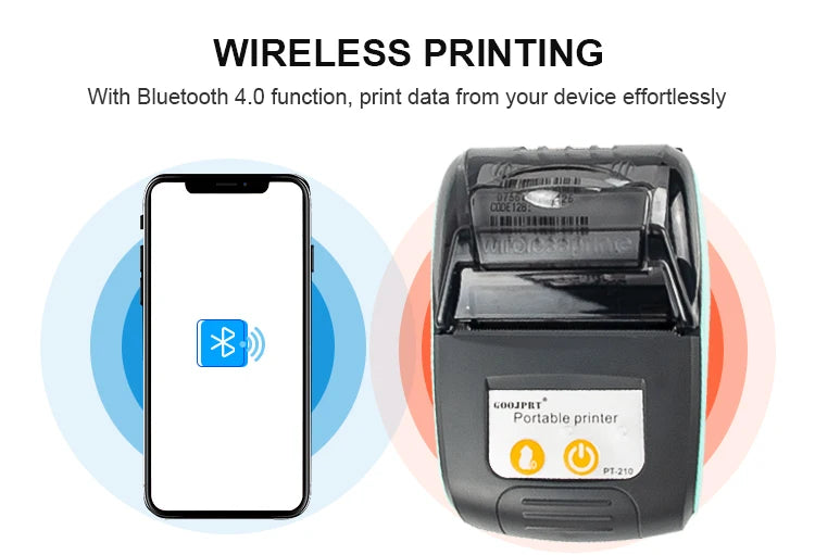 Mini Portable Thermal Printer Bluetooth For Phone Portable Printer Machine For Small Business 58mm Wireless Receipt Impresora