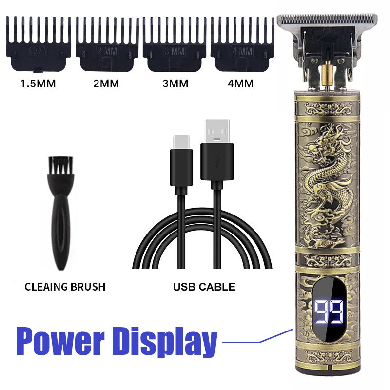 Professional Hair Cutting Machine Vintage T9 Hair Clipper Cutting Machine For Men Shaver Trimmer Rechargeable Carving Mark Razor