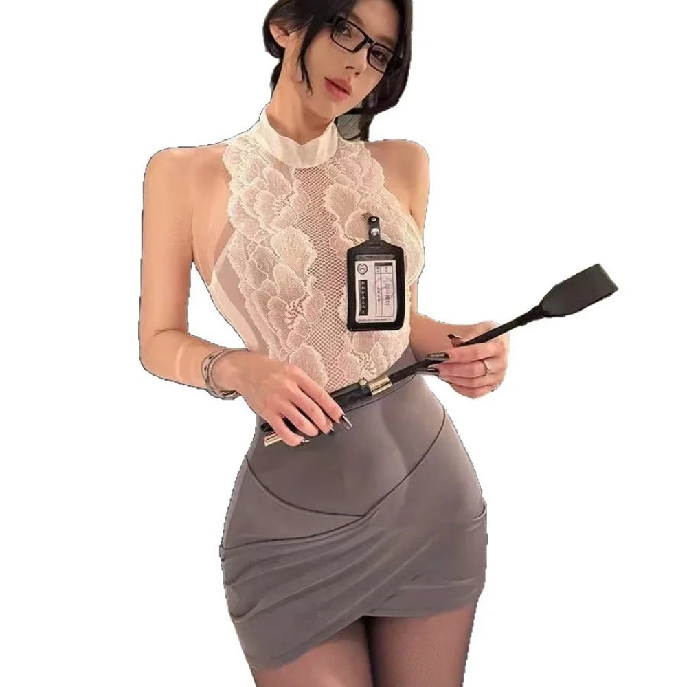 Ladies sexy lingerie; stewardess outfit; secretary lace outfit; uniform set; professional outfit; role-playing.