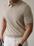 Summer High Quality Knitwear Mens Polo Shirts Casual Pure Color Short Sleeve Slim Polos Men Fashion Button Polo Neck Knitted Top