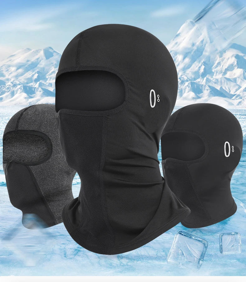 UV Protection Full Face Mask Hiking Ice Silk Sun Hat Men Women Balaclava Sunglasses Holes Scarf Cooling Cycling Face Cover Beach