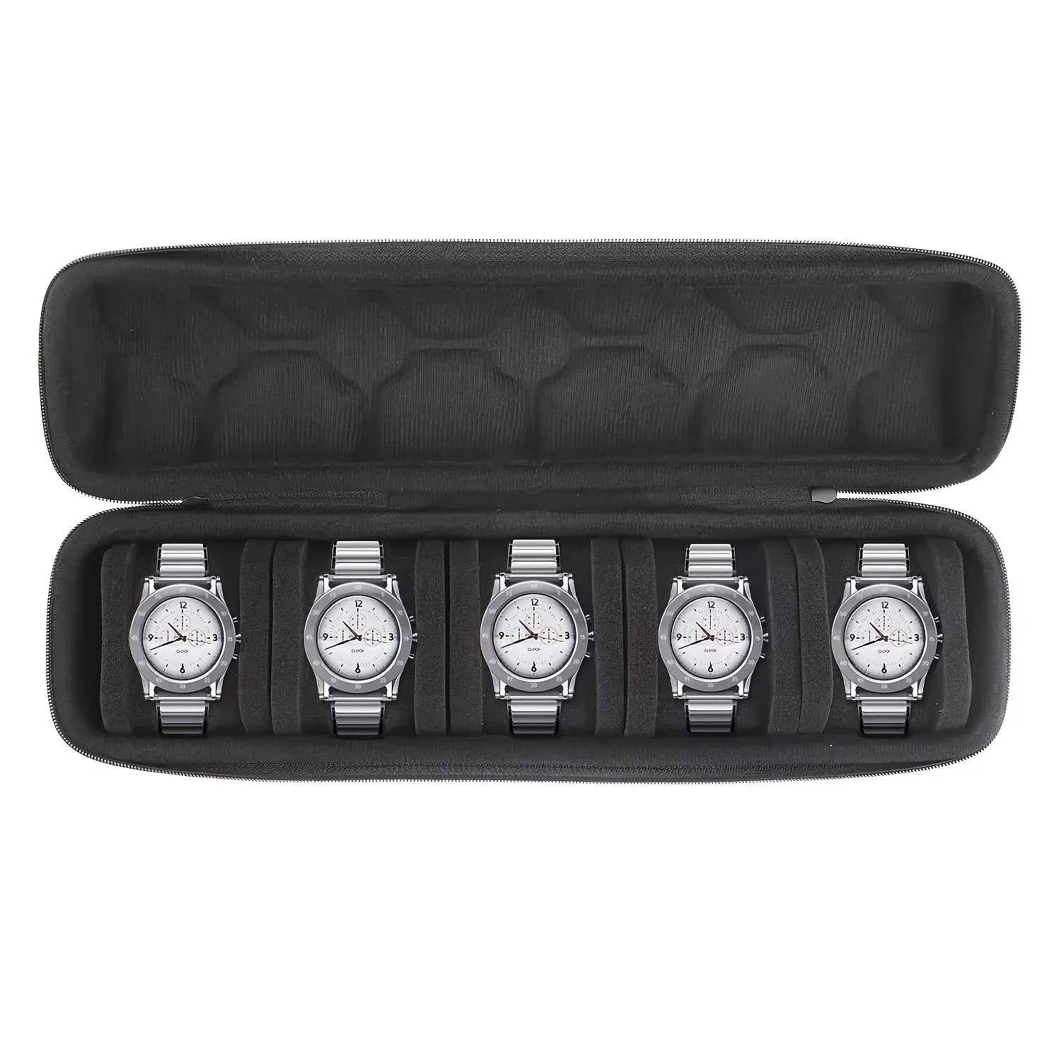 1pc Heavy-Duty Watch Organizer with Flip-Top Lid - 5-Slot Watch Storage Box, Scratch-Resistant Interior, Portable Watch Case