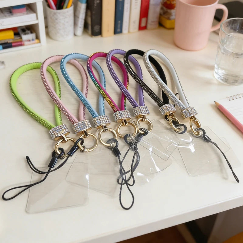Mobile Phone Charm Lanyard Luxury Rhinestone Wrist Key Chain High-end Diamond-encrusted Bracelet Reinforced Cellphone Cord Strap
