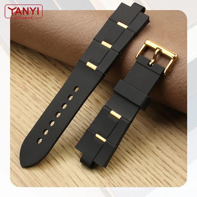 Rubber Watch Strap For Bulgari with Convex Interface Men's and Women's Soft and Comfortable Watch Accessories 21x8mm 24x8mm