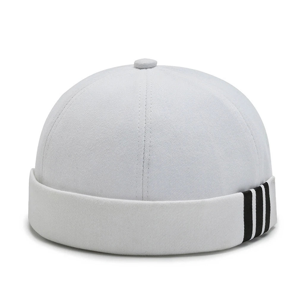 Retro Letter Label Brimless Caps Unisex Solid Color Beanie Men Women Summer Street Adjustable Docker Hats Melon Cap Hip Hop Cap