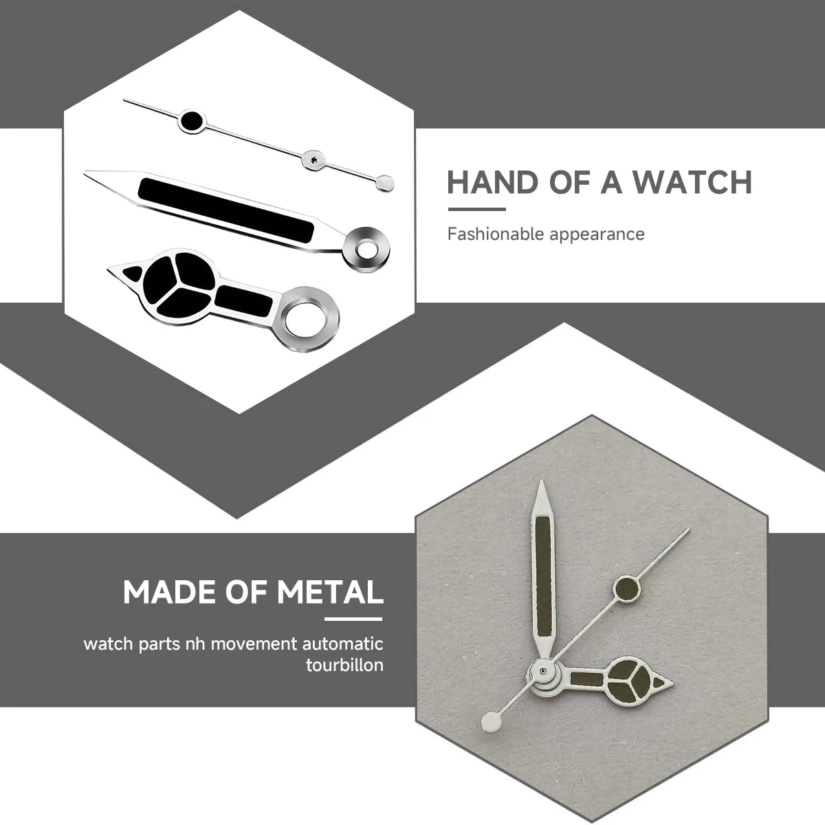 NH35 Hands Watch Accessories Red Orange Blue Black Edge White Three Pin Green Glow Hands Suitable For NH35/36/4R/7S Movements