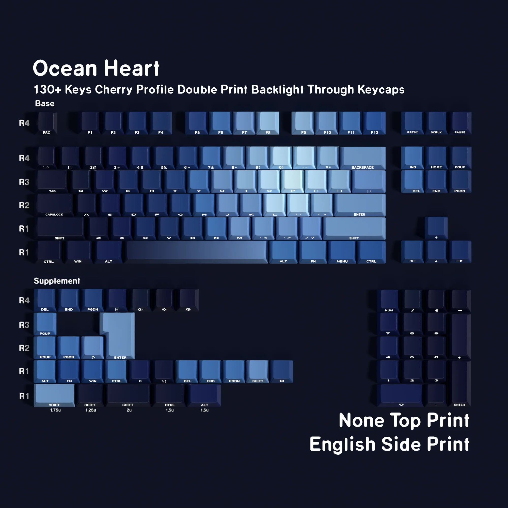 Korean Keycap French Azerty Russian Spanish 130Key Cherry PBT MX Mechanical Keyboard Japanese KR/JP/FR Blue Hangul Keycap