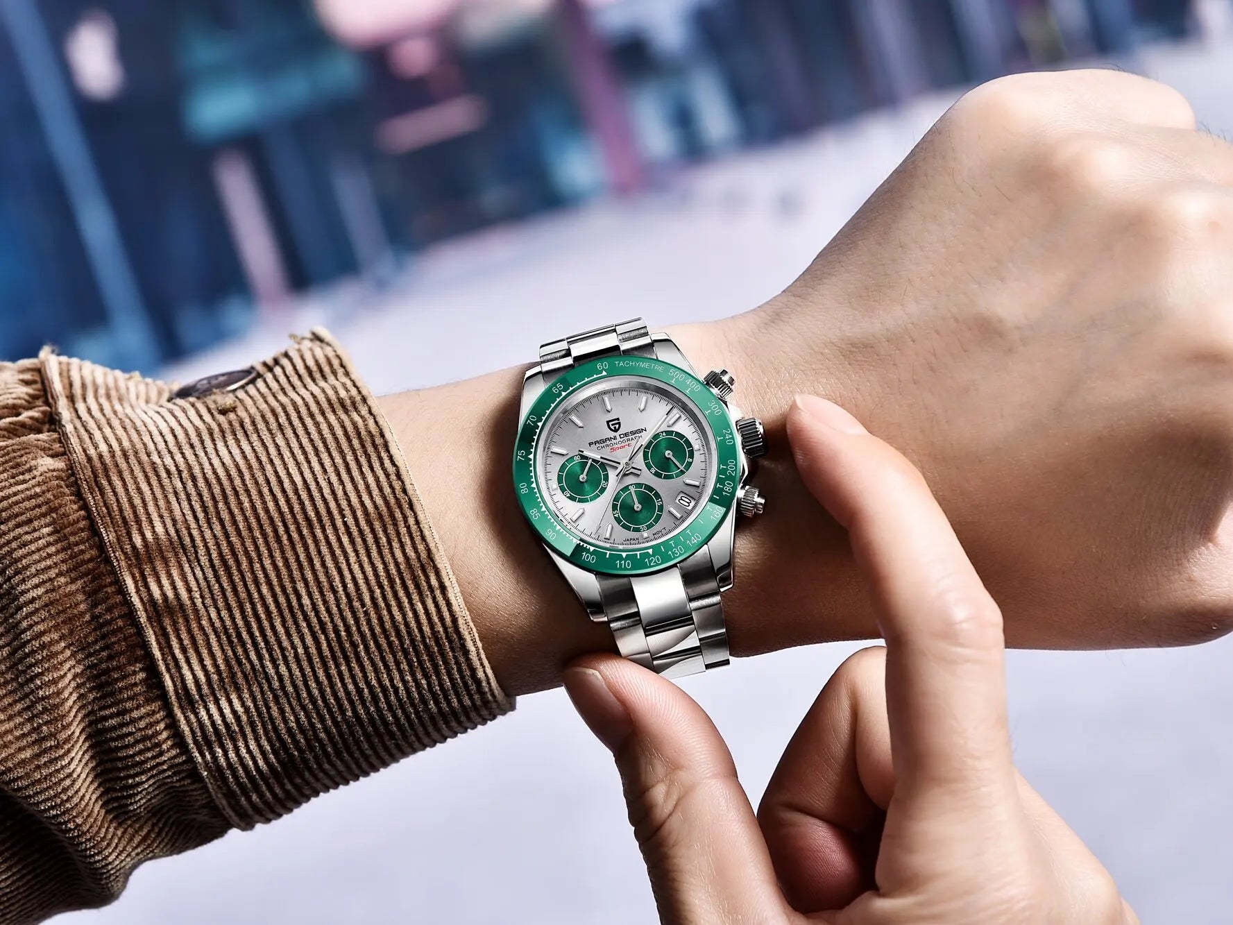 PAGANI DESIGN Men's Casual Quartz Watch 40Mm Outdoor Trendy Stainless Steel Sapphire Wear-Resistant Mirror Luminous Diving Watch