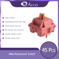 Akko Rosewood Switch 5 Pins 40gf Linear Switch Factory Lubed Deep Low-pitch Compatible with MX Mechanical Keyboard (45 pcs)