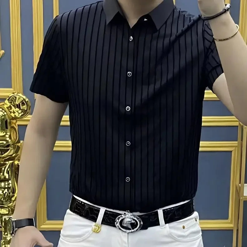 Fashionable, Versatile Slim and Comfortable T-shirt for Men High-end Trendy Casual Men Short Sleeves