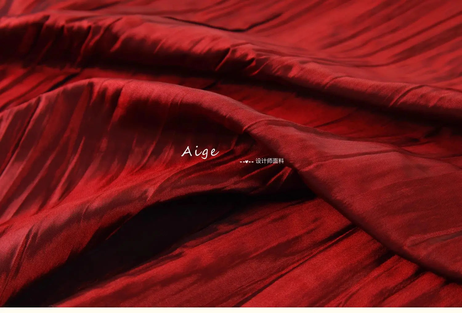 Irregular Pleated Fabric Glossy By Meters for Dress Skirt Shirt Windbreaker Diy Sewing Designer Cloth Soft Comfortable Plain Red
