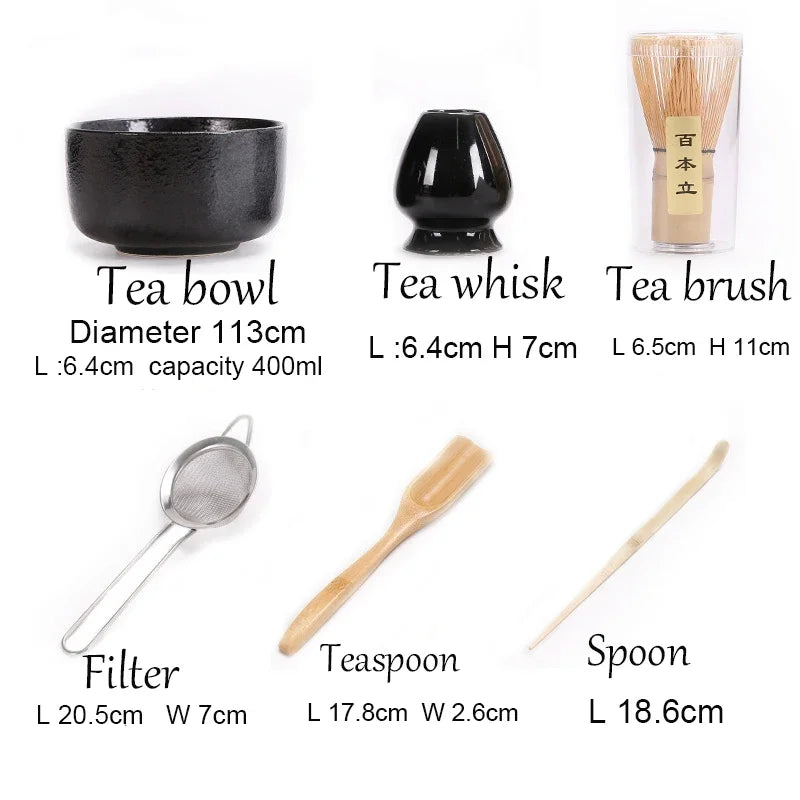 4pcs 6Pcs Handmade Home Easy Clean Matcha Tea Set Tool Stand Kit Bowl Whisk Scoop Gift Ceremony Traditional Japanese Accessories