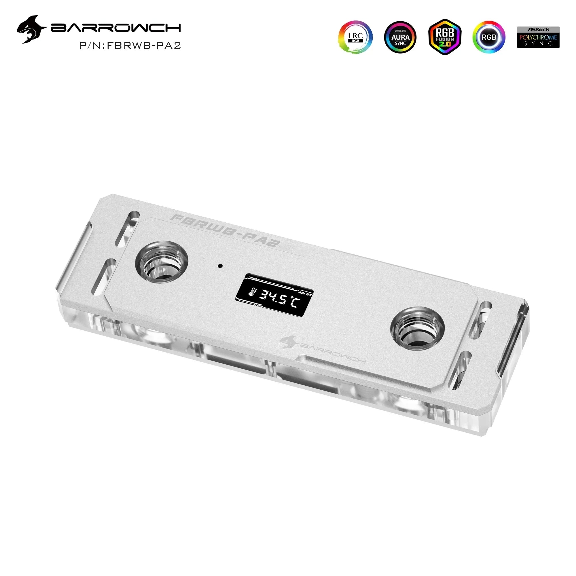 Barrowch DDR5/DDR4 Water cooler memory block memory water cooling block With TFT Digital Display 5v ARGB 3pin Lighting