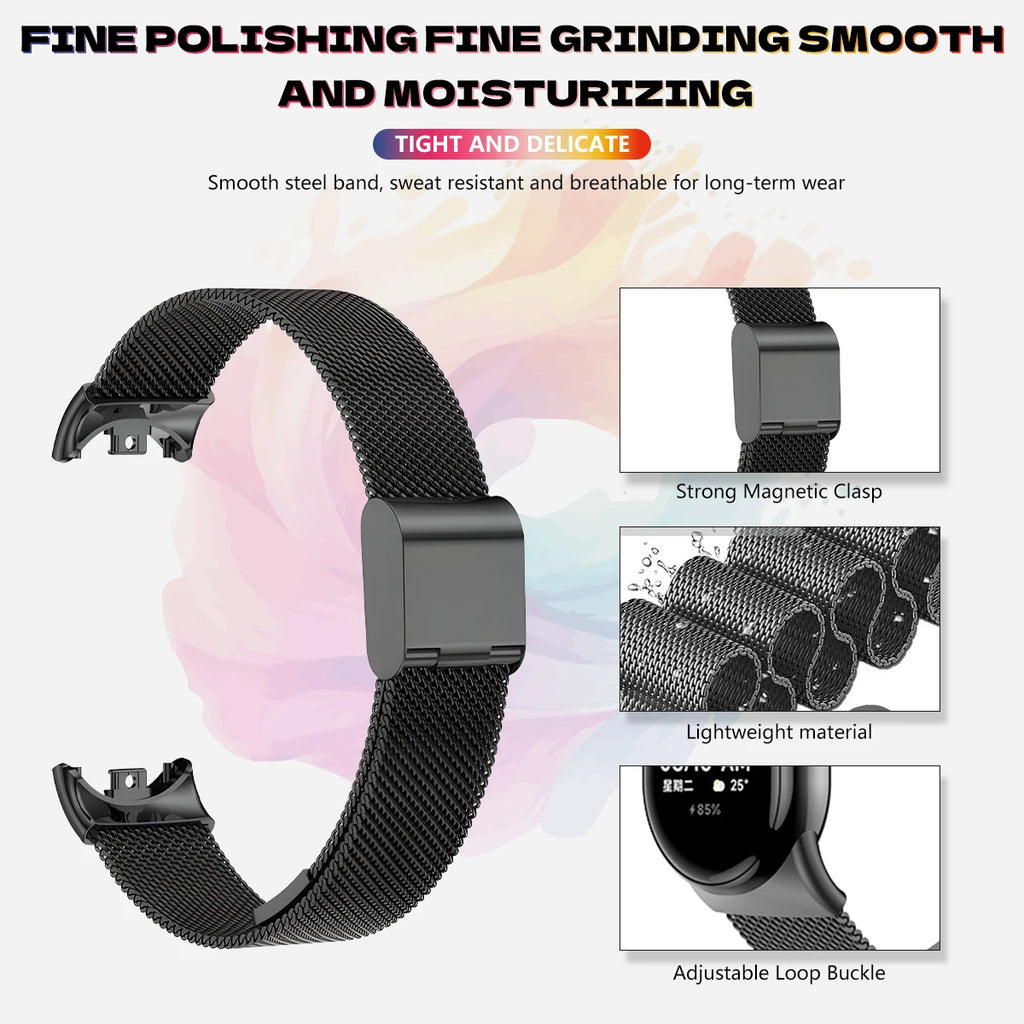 NEW Stainless Steel Strap for Xiaomi Mi 9 8 Band Metal Milanese Bracelet on Mi Band 8 Wristband for Mi Band 9 8 Strap Accessory