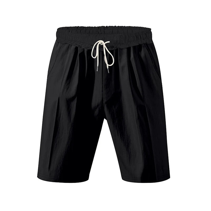 New Men's Cotton Linen Shorts Pants Male Summer Breathable Solid Color Linen Trousers Beach Shorts Fitness Streetwear