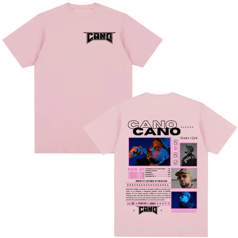 Rapper Cano Triana Tour Merch T-shirts Men Women Fashion Hip Hop T Shirt Comfort Casual Short Sleeve T-shirt
