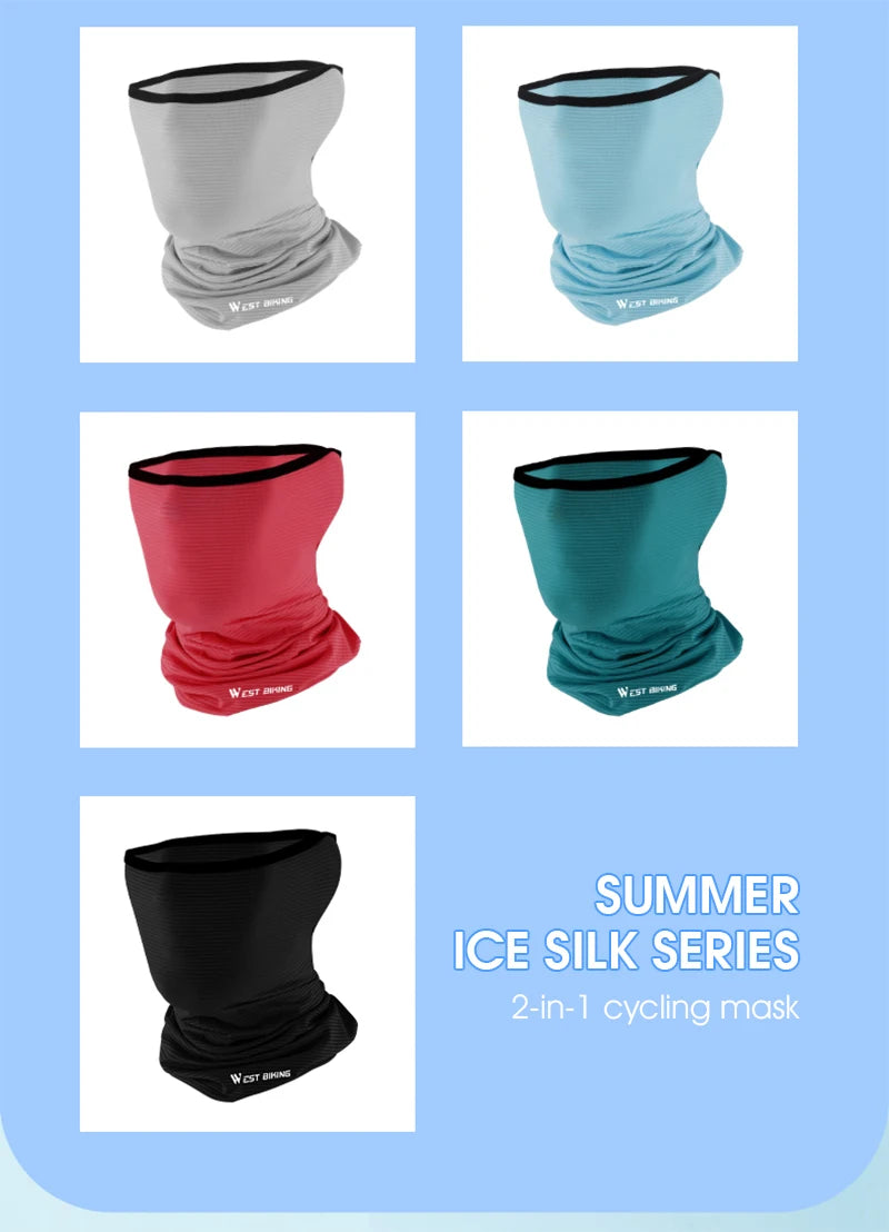 WEST BIKING Summer UV Protection Cycling Scarf Bicycle Face Mask Running Headbands Men Motorcycle Bandana Cooling Sport Gear