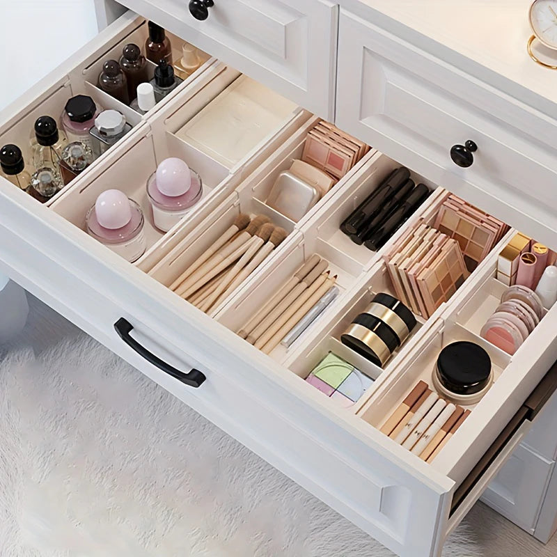 Expandable Drawer Organizer - Designed Specifically for Storing Cosmetics and Lipstick, With Expandable Compartments.
