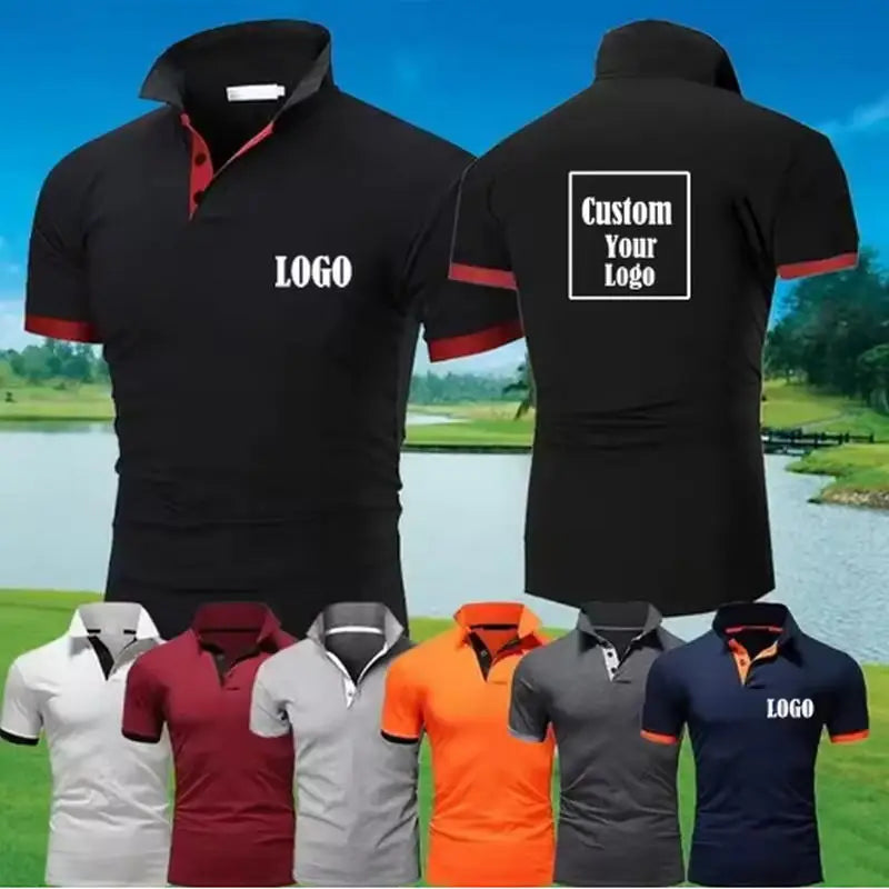 Custom Logo Casual Customize Polo Shirt Men's Summer Fashion T-Shirt Sports Wear Slim Outdoor Duplex prints Clothes S~5XL 2025