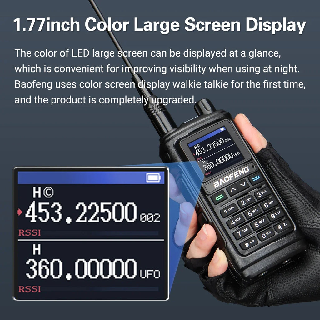 Baofeng UV17 Air Band Walkie Talkie 999 CH Draadloze kopieerfrequentie NOAA Zes bands Amateur Ham Tweerichtingsradio voor