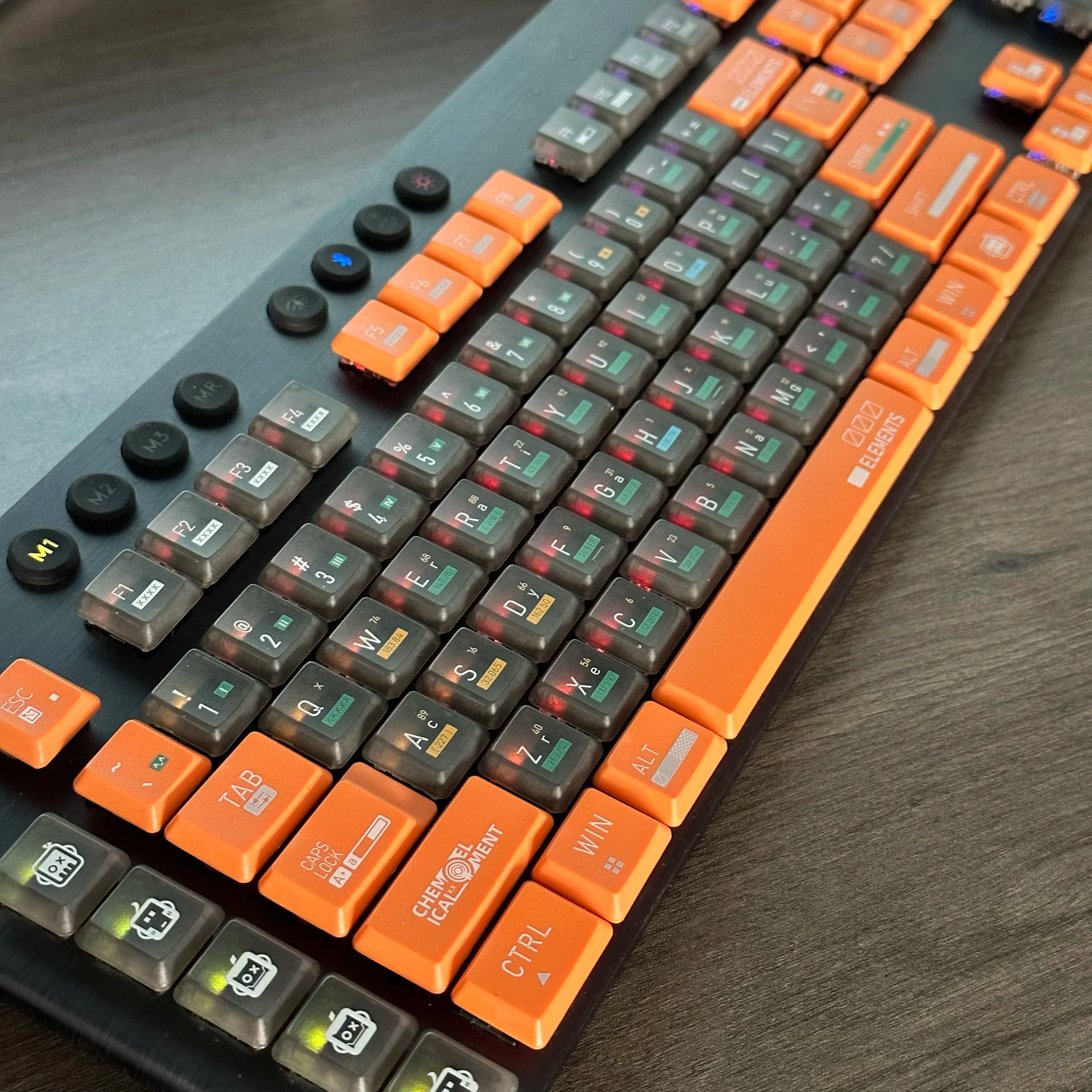 Chemical Element Keycaps,PC+PBT Custom Heart TP Keycap Set Suitable for Logitech G915/G815 Mechanical Keyboard,Only Keycaps