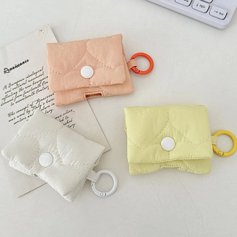 Candy Color Earphone Case Portable Earbuds Pouch Box Koreans Style Little Lipstick Packaging Bags Super Practical Buttons Purses