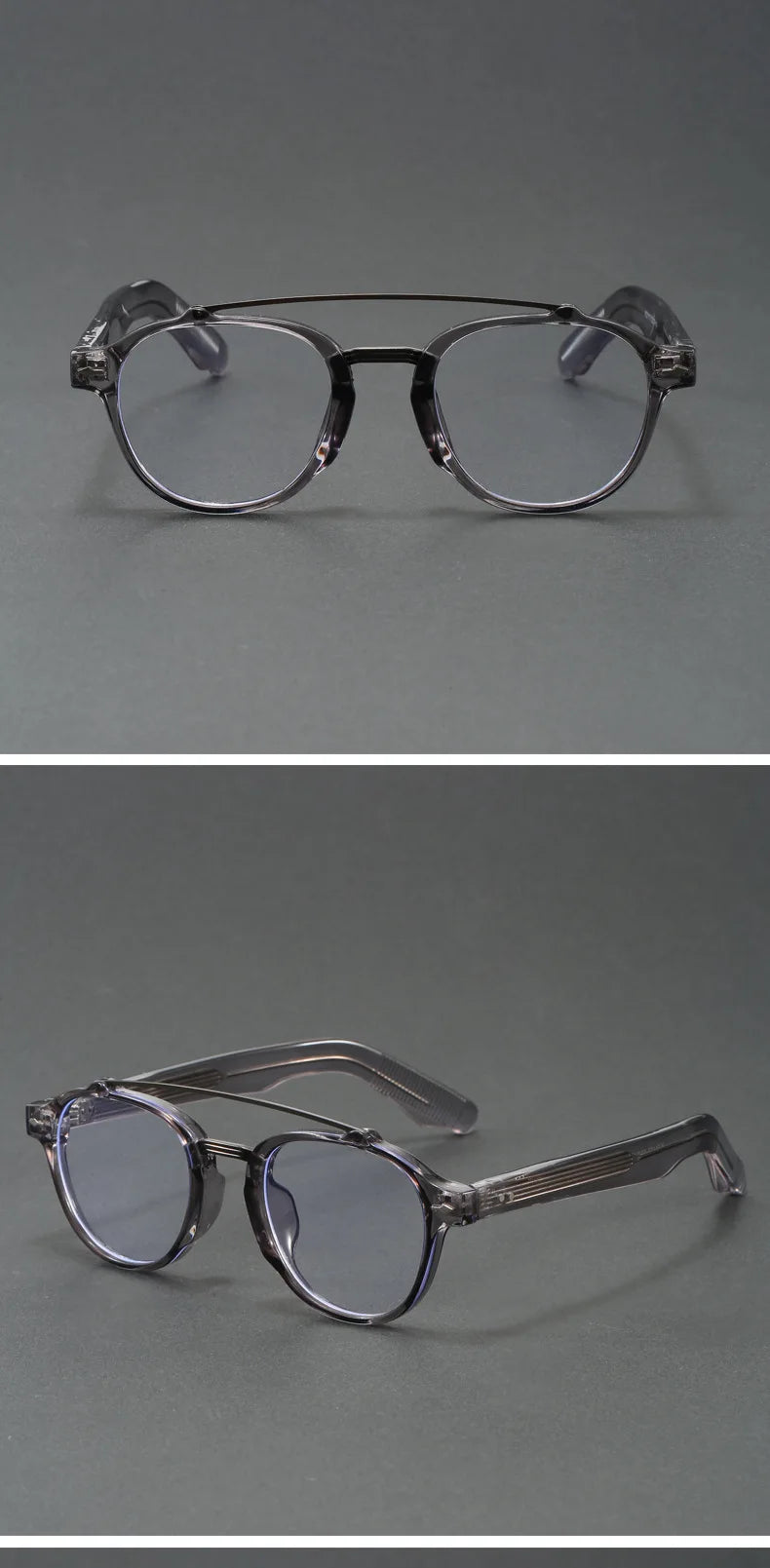 Designer Anti Blue Light Glasses Men's Retro Double Bridge Thickened Frame Fashion Optical Prescription Glasses for Women